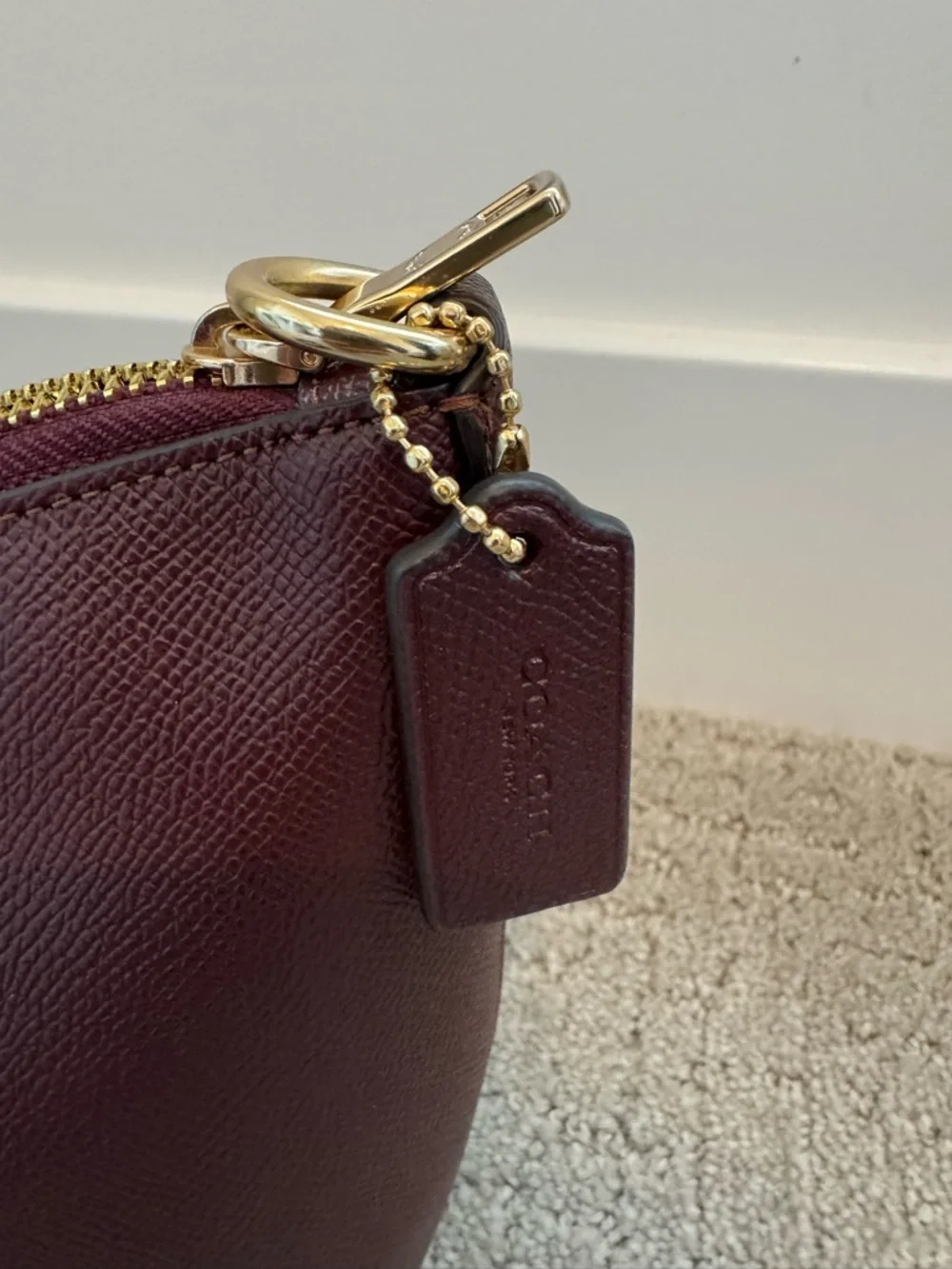 COACH Leather Crossbody Bag in Merlot - Picture 10 of 11